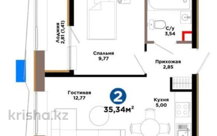 1-комнатная квартира · 35 м² · 7/9 этаж, Е 354 5 за 24 млн ₸ в Астане, Есильский р-н — фото 6