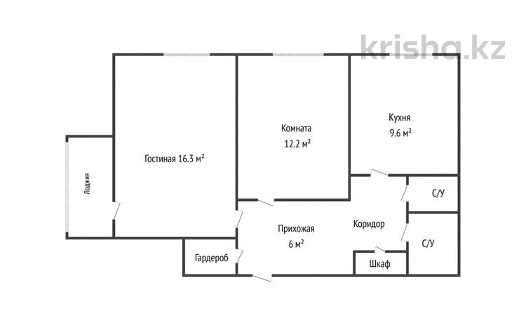 2-комнатная квартира · 52 м² · 3/9 этаж, 8 микрорайон 1 за 22 млн ₸ в Костанае — фото 18