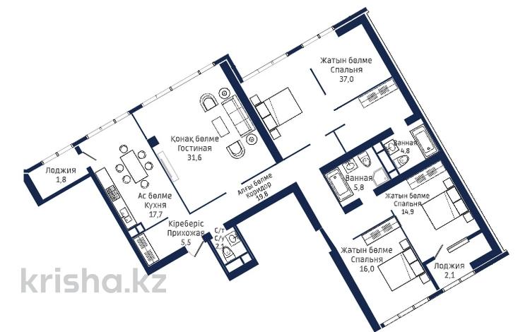 4-комнатная квартира · 165 м² · 14/33 этаж, Аль-фараби 15/1 — БЕЗ КОМИССИИ за ~ 138.5 млн ₸ в Алматы, Бостандыкский р-н — фото 3
