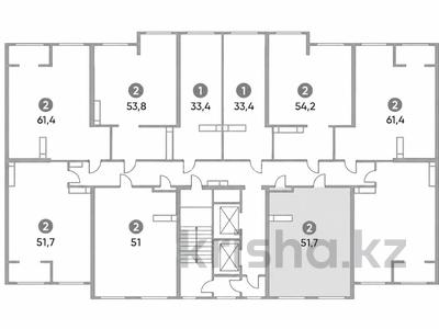 2-комнатная квартира · 51.7 м² · 12/12 этаж, мкр Дарабоз, Момышулы 100 за ~ 27.5 млн ₸ в Алматы, Алатауский р-н