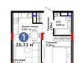 1-комнатная квартира · 36.33 м² · 7 этаж, Е 908 23 за 22.5 млн 〒 в Астане, Нура р-н