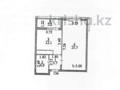 1-комнатная квартира · 48.6 м² · 14/16 этаж, Ракымжан Кошкарбаев 54 — Жумабаева за 28 млн 〒 в Астане, Сарайшык р-н