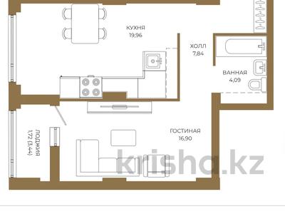 1-бөлмелі пәтер · 50.51 м² · 11/18 қабат, Достык 8/5, бағасы: ~ 39.9 млн ₸ в Астане