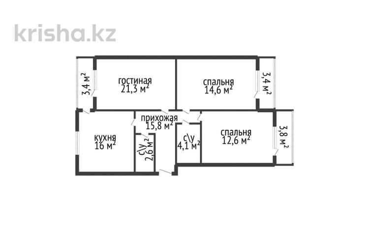 3-комнатная квартира · 90.4 м² · 2/9 этаж, Алтын орда 7а за 36 млн ₸ в Актобе — фото 17