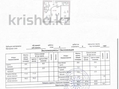 2-бөлмелі пәтер · 52.1 м² · 6/9 қабат, Куйши Дина 36/1, бағасы: 21 млн ₸ в Астане, Алматы р-н