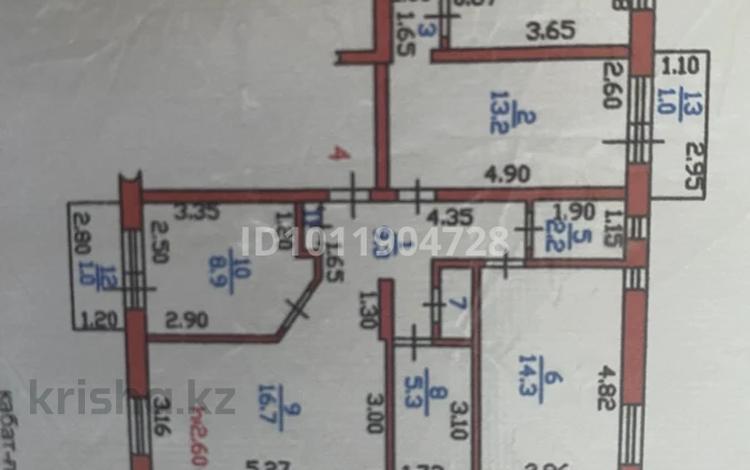 4-комнатная квартира · 82 м² · 2/5 этаж, ул. Биржан Сала 73 — На пересечении Назарбаева и Біржан Сал за 27.5 млн ₸ в Талдыкоргане, военный городок Улан — фото 2