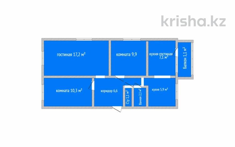3-комнатная квартира · 61 м² · 5/5 этаж, Чкалова 14 за 23 млн ₸ в Костанае — фото 2