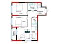 3-бөлмелі пәтер · 77.48 м², Е 882 9/1, бағасы: ~ 37.4 млн ₸ в Астане, Нура р-н — фото 3