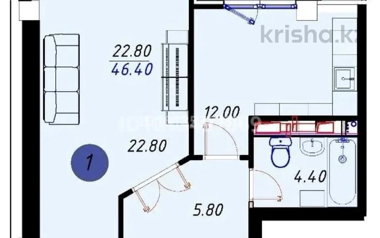 1-бөлмелі пәтер · 40 м² · 1/9 қабат, Шоссе Северное кольцо 92/10 — кенжехан базар, бағасы: 18.5 млн ₸ в Алматы, Алатауский р-н — фото 2
