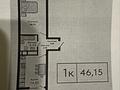1-бөлмелі пәтер · 46.15 м² · 4/8 қабат, Туран 89/3, бағасы: 24 млн ₸ в Астане, Нура р-н