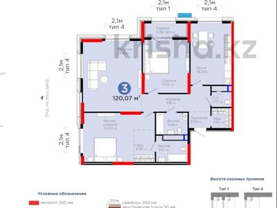3-комнатная квартира · 120.07 м² · 14/22 этаж, Мангилик Ел 57 за 126 млн ₸ в Астане, Есильский р-н