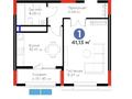 1-бөлмелі пәтер · 42 м² · 11/21 қабат, мкр Сары Арка, Жарбосынова 69, бағасы: ~ 29.1 млн ₸ в Атырау