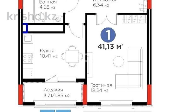 1-бөлмелі пәтер · 42 м² · 11/21 қабат, мкр Сары Арка, Жарбосынова 69, бағасы: ~ 29.1 млн ₸ в Атырау — фото 2