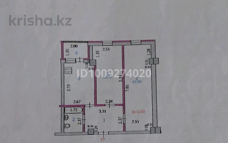 2-бөлмелі пәтер · 58 м² · 4/6 қабат, 12 мкр Бөгенбай батыр көшесі 32, бағасы: 25 млн ₸ в Актобе — фото 2