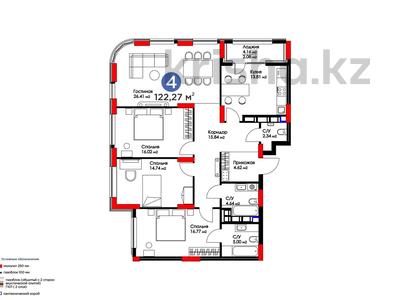 4-комнатная квартира · 123 м² · 17/28 этаж, Мангилик Ел 61 за 135 млн ₸ в Астане, Есильский р-н