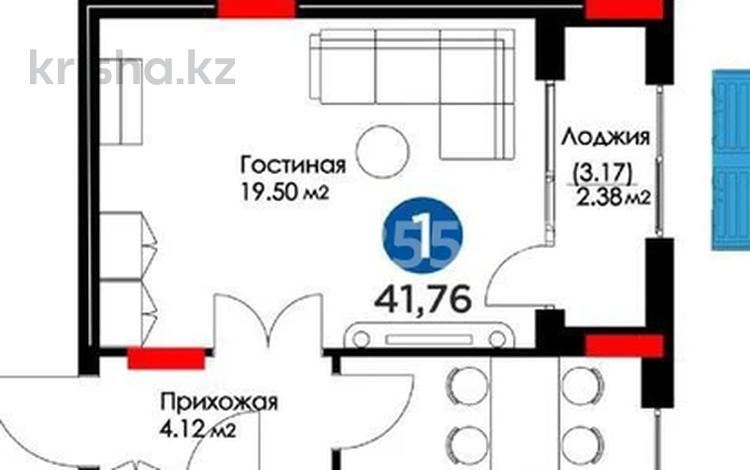 1-комнатная квартира, 42 м², 4/9 этаж, Толе би 59 за 23.5 млн 〒 в Астане, Есильский р-н — фото 3