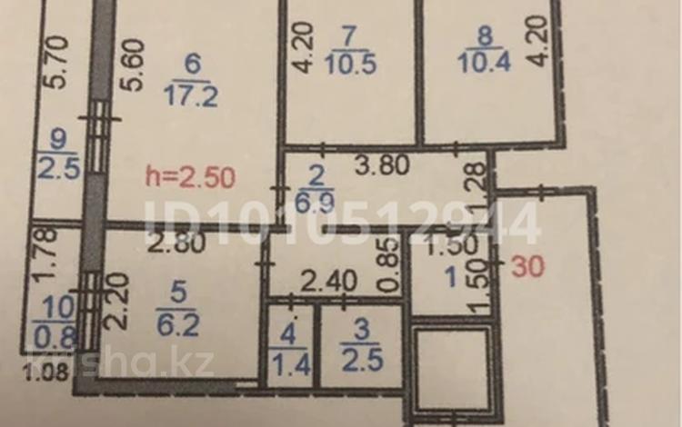 3-бөлмелі пәтер · 60.7 м² · 8/9 қабат, Жаңа қала ш/а., Ержанова 51, бағасы: 21 млн ₸ в Караганде, Казыбек би р-н — фото 2