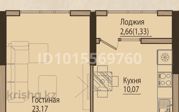 1-бөлмелі пәтер · 43.18 м² · 7/9 қабат, Панфилова 27, бағасы: 35.3 млн ₸ в Алматы, Жетысуский р-н — фото 2