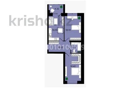 2-комнатная квартира · 69.3 м² · 4/5 этаж, Таншолпан 4 за 31 млн 〒 в Петропавловске
