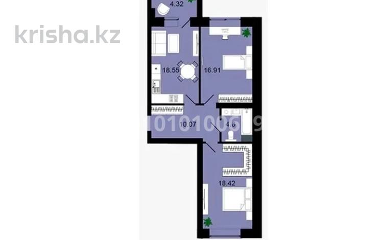 2-бөлмелі пәтер · 69.3 м² · 4/5 қабат, Таншолпан 4, бағасы: 31 млн 〒 в Петропавловске — фото 9