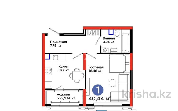 1-бөлмелі пәтер · 41 м² · 3/12 қабат, мкр Акжайык, Толеметова 116, бағасы: 25.8 млн ₸ в Шымкенте, Абайский р-н — фото 3