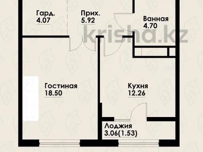 2-бөлмелі пәтер · 50 м² · 7/12 қабат, Макатаева - Байтурсынова 1, бағасы: 40 млн ₸ в Алматы, Алмалинский р-н