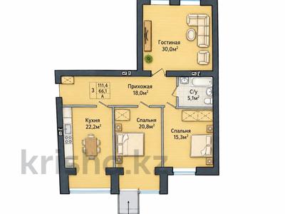 3-комнатная квартира · 111 м² · 5/5 этаж, мкр. Алтын орда, скздинское лестиничество за 29 млн ₸ в Актобе