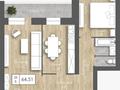 2-комнатная квартира · 64.51 м² · 6/9 этаж, мкр. Алтын орда 200/1 — Халел Досмухамбетова за 24 млн ₸ в Актобе — фото 3