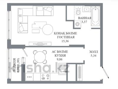 1-комнатная квартира · 34.92 м² · 14/14 этаж, Пересечение ул. Калдаякова и ул. Жургенова — БЕЗ КОМИССИИ / РАССРОЧКА / ИПОТЕКА / ОГРОМНЫЙ ВЫБОР / ЗВОНИТЕ за ~ 19.8 млн ₸ в Астане, Сарайшык р-н