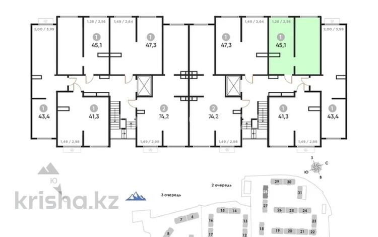 1-бөлмелі пәтер · 43.3 м² · 2/9 қабат, Шолохова, мкр. Долан 28, бағасы: ~ 14.7 млн ₸ в Алматы, Турксибский р-н — фото 10