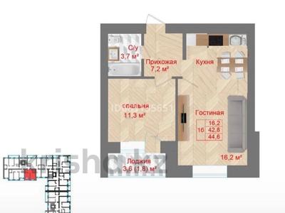 2-бөлмелі пәтер, 45.4 м², 9/10 қабат, Акана Серы 194 — Пушкина Акана Серы, бағасы: 13.7 млн 〒 в Кокшетау