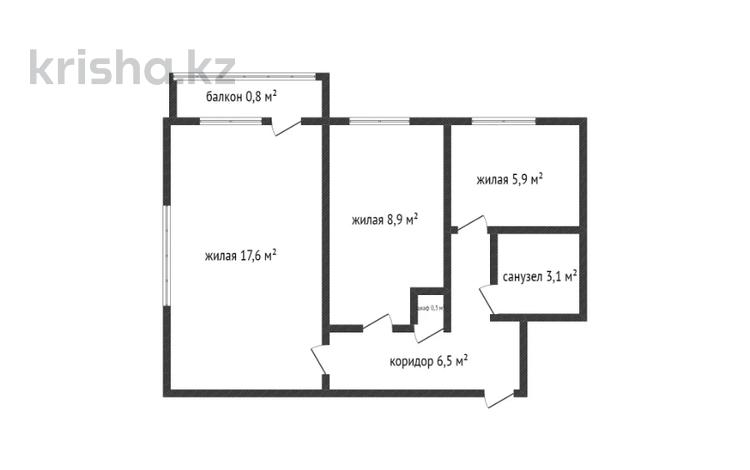 2-комнатная квартира, 43.1 м², 3/5 этаж, Парковая 78 за 8.5 млн 〒 в Рудном — фото 2