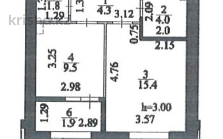 1-комнатная квартира · 36.9 м² · 9/9 этаж, Мухамеджан Тынышбайулы 10 за 19 млн ₸ в Астане, Сарайшык р-н — фото 2