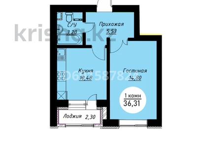 1-комнатная квартира, 36 м², 2/5 этаж, Коргалжинское шоссе 111а за ~ 10 млн 〒 в Астане, Нура р-н