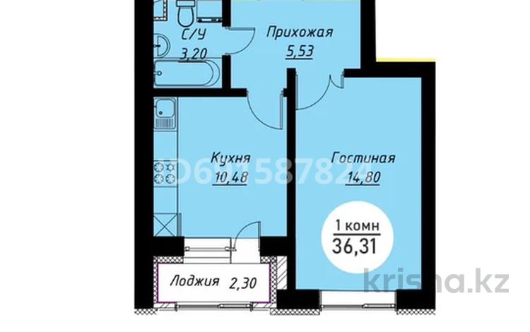 1-комнатная квартира, 36 м², 4/5 этаж, Коргалжинское шоссе 111а за ~ 9.9 млн 〒 в Астане, Нура р-н — фото 2