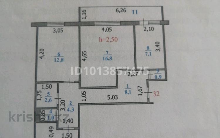 3-бөлмелі пәтер · 66.5 м² · 8/9 қабат, Строитель ш/а. 2 — ТД Астана, бағасы: 21 млн ₸ в Уральске, мкр Строитель — фото 2