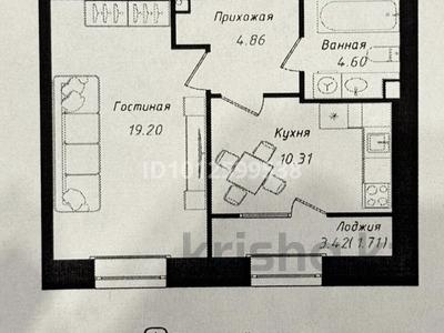 1-комнатная квартира · 41 м² · 5/12 этаж, Улица Е-429 12е — Мухамедханова/Айтматова за 22 млн ₸ в Астане, Нура р-н