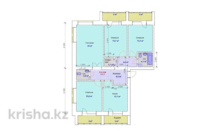 4-комнатная квартира, 110 м², 3/5 этаж, мкр Юго-Восток, ул. Муканова за 45 млн 〒 в Караганде, Казыбек би р-н — фото 2