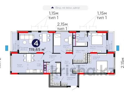 4-бөлмелі пәтер · 120 м² · 10/13 қабат, Бухар жырау 31/1 — С ВИДОМ НА ПАРК!, бағасы: 83.5 млн ₸ в Астане, Есильский р-н