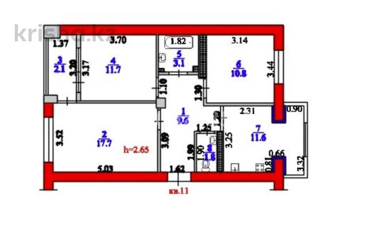 3-комнатная квартира · 68.4 м² · 4/5 этаж, Шашкина 40 за 66 млн ₸ в Алматы, Медеуский р-н — фото 14