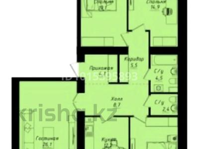 4-бөлмелі пәтер · 114 м² · 4/12 қабат, пересечение ул Казыбек Би и Е75,Е77 (рядом с пересечением улиц Туран и Улы дала), бағасы: 63 млн ₸ в Астане, Нура р-н