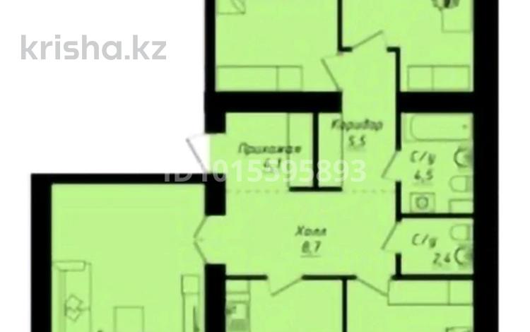 4-комнатная квартира · 114 м² · 4/12 этаж, пересечение ул Казыбек Би и Е75,Е77 (рядом с пересечением улиц Туран и Улы дала) за 63 млн ₸ в Астане, Нура р-н — фото 2