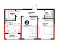 2-бөлмелі пәтер · 59.27 м², Е 908 23, бағасы: ~ 38.2 млн ₸ в Астане, Нура р-н — фото 3