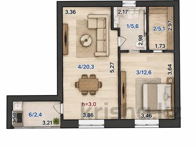 2-комнатная квартира · 51.1 м² · 9/10 этаж, свердлова 1 за 24.5 млн ₸ в Кокшетау