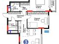 3-бөлмелі пәтер · 75.36 м² · 12/17 қабат, Турар Рыскулов 18/7, бағасы: 52 млн ₸ в Астане, Есильский р-н — фото 2