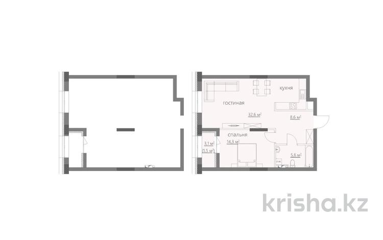 2-бөлмелі пәтер · 64.5 м², мкр Михайловка , ​Улица Аманжолова 47/1, бағасы: 38.7 млн ₸ в Караганде, Казыбек би р-н — фото 2