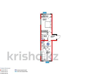 2-комнатная квартира, 45.95 м², 6/16 этаж, ​Туркия за ~ 20.4 млн 〒 в Шымкенте, Абайский р-н