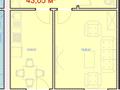 1-бөлмелі пәтер · 44.2 м² · 4/12 қабат, ​Улица Шамши Калдаяков, 46 46, бағасы: 19.9 млн ₸ в Астане, Сарайшык р-н — фото 3