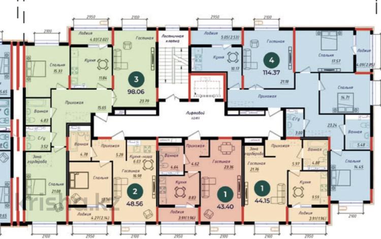 1-комнатная квартира · 44.15 м² · 2/9 этаж, Е 882 13 — Улица Шаймерден Косшыгулулы, 3/2 за 27 млн ₸ в Астане, Нура р-н — фото 6