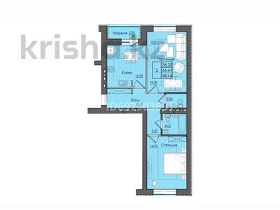 2-комнатная квартира, 68 м², 9/10 этаж, Микрорайон Южный, микрорайон Береке 142/2 за ~ 23.5 млн 〒 в Костанае, Микрорайон Южный